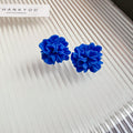 Fresh Summer Resin Flower Stud Earrings With Silver Pins, Geometric Sweet Minimalist Women's Jewelry view 4