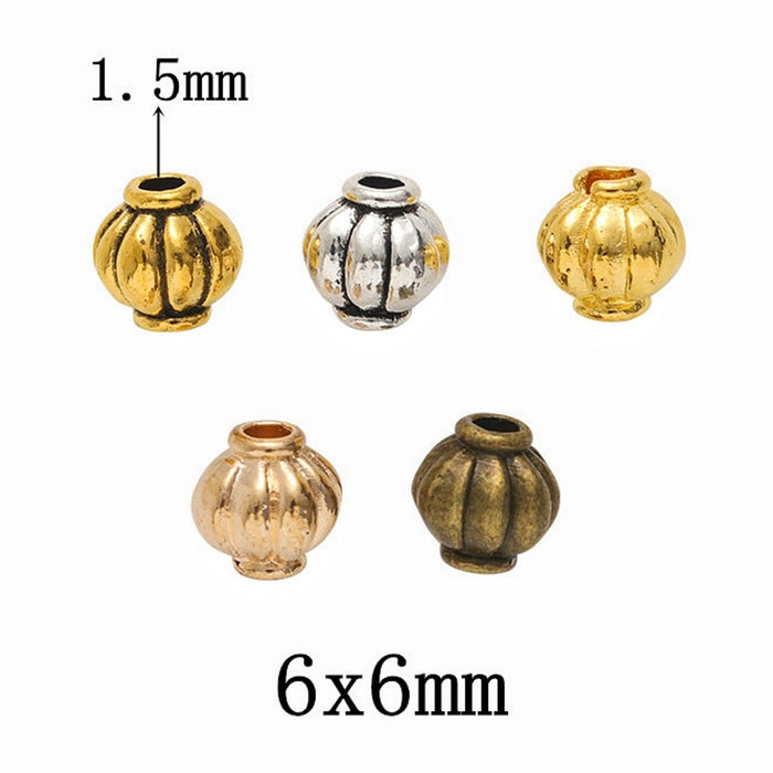 DIY Vintage Zinc Alloy Lantern Beads Small Hole Spacer Beads For Bracelets And Necklaces