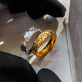 18K Gold Plated Wrinkled Texture Open Ring For Women view 3
