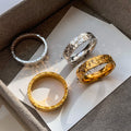 18K Gold Plated Wrinkled Texture Open Ring For Women view 1
