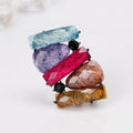 Red Gold Tone Flower Metal Brooch Pin 4.2 x 3 cm for Jackets and Lapels view 4