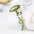 Green Gold Tone Frog Metal Brooch Pin 4.6 x 2.2 cm view 4