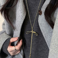 Style Alloy Bow Adjustable Slider Clavicle Necklace For Women Minimalist Geometric Jewelry view 3