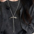 Style Alloy Bow Adjustable Slider Clavicle Necklace For Women Minimalist Geometric Jewelry view 4