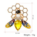 Yellow Gold Tone Bee Enamel Metal Brooch Pin for Jackets and Lapels view 2