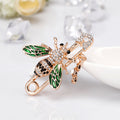 Green Gold Tone Bee Metal Brooch Pin for Jackets and Lapels view 4