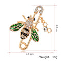 Green Gold Tone Bee Metal Brooch Pin for Jackets and Lapels view 2