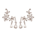 Chic Alloy Rhinestone Butterfly Flower Teardrop Stud Earrings For Women Elegant Light Luxury Jewelry view 5