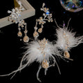 Chic Alloy Rhinestone Butterfly Flower Teardrop Stud Earrings For Women Elegant Light Luxury Jewelry view 2