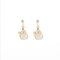 Elegant New Chinese Hollow Lotus Enamel Pearl Zircon Gold Alloy Niche Summer Dangle Stud Earrings view 5