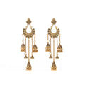 Vintage Bohemian Gold Alloy Chandelier Tassel Bell Jhumka Long Dangle Ethnic Statement Earrings view 5