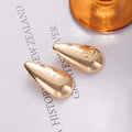 Vintage Luxury Smooth Gold Alloy Teardrop Comma Drop Stud Earrings For Women Runway Statement Earrings view 3