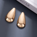 Vintage Luxury Smooth Gold Alloy Teardrop Comma Drop Stud Earrings For Women Runway Statement Earrings view 2