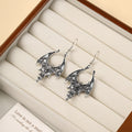 Vintage Dark Punk Silver Alloy Bat Wing Dangle Drop Halloween Gothic Statement Women's Earrings view 4