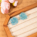 Cool Blue Hydrangea Flower Acrylic Studs Vacation Style Lightweight Silver Needle Earrings view 3
