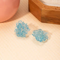 Cool Blue Hydrangea Flower Acrylic Studs Vacation Style Lightweight Silver Needle Earrings view 4