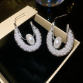 Chic U Shape Faux Pearl Mesh Stud Earrings For Women, Light Luxury Silver Needle Jewelry view 1