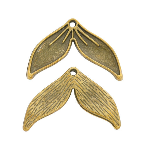 Zinc Alloy Fish Tail Charm Pendant for DIY Necklace Bracelet Jewelry Making