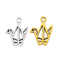 Zinc Alloy Origami Crane Charm Pendant for DIY Necklace Bracelet Jewelry Making view 4