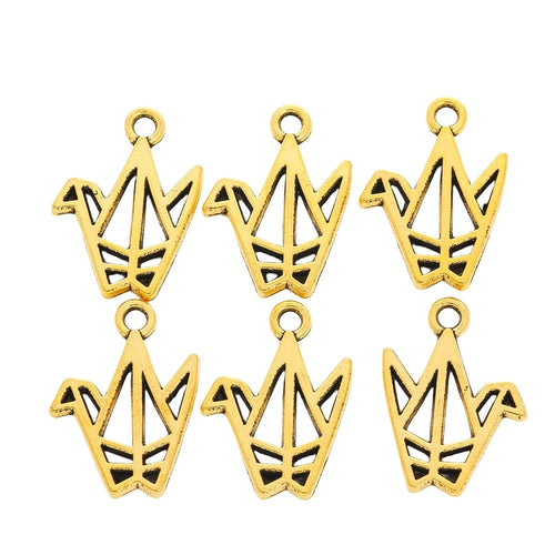 Zinc Alloy Origami Crane Charm Pendant for DIY Necklace Bracelet Jewelry Making