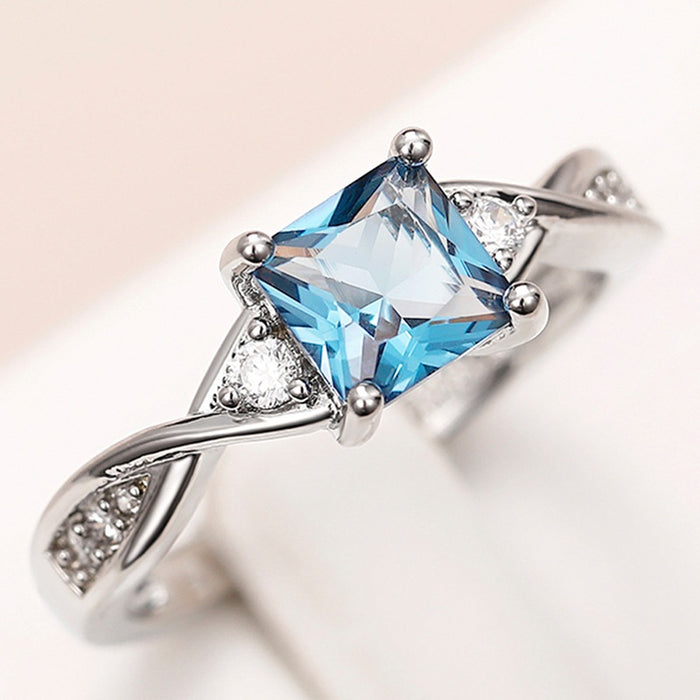European Women Ring With Micro Paved Zircon, Elegant Lady Engagement Style Fashion Jewelry