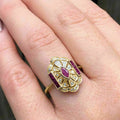 European Marquise Court Style Ring For Women, Light Luxury British Vintage Evening Dress Jewelry view 3