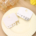 Light Luxury Women's Alloy Silver Needle Zircon Stud Hoop And Crystal Butterfly Dangle Set Earrings view 2