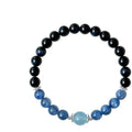 Natural Moonstone Silver Sheen Obsidian Beaded Bangle Minimalist Geometric Bracelet For Women view 5