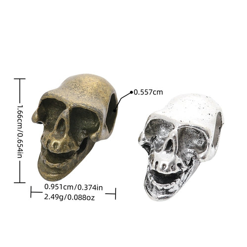 DIY Vintage Alloy Skull Large Hole Beads For European Bracelet Necklace Jewelry Making 3834