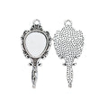 Antique Silver Zinc Alloy Mirror Charm Pendant for DIY Necklace Bracelet Jewelry Making view 2