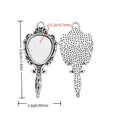 Antique Silver Zinc Alloy Mirror Charm Pendant for DIY Necklace Bracelet Jewelry Making view 1