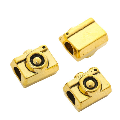 DIY Vintage Alloy Camera Large Hole Beads For Handmade European Bracelets And Necklaces