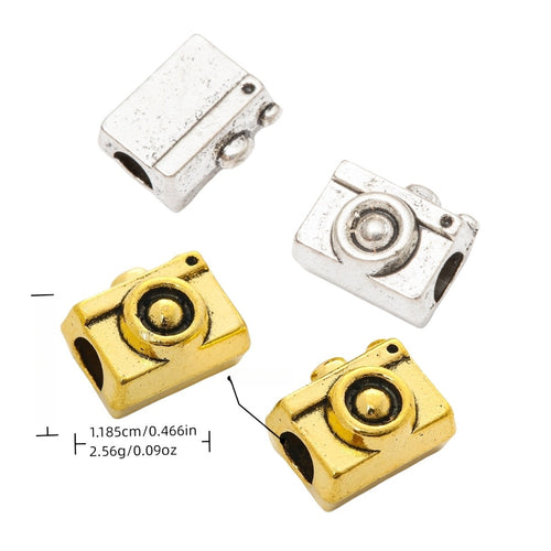 DIY Vintage Alloy Camera Large Hole Beads For Handmade European Bracelets And Necklaces