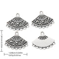 Antique Silver Zinc Alloy Fan Charm Pendant for DIY Necklace Bracelet Jewelry Making view 1
