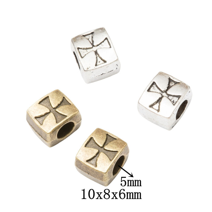 DIY Vintage Alloy Jewelry Accessories Cross Large Hole Beads For European Bracelets