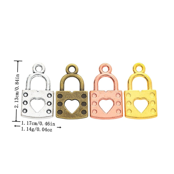 DIY Jewelry Accessories Vintage Alloy Lock Pendant Charm For Necklace Bracelet Making