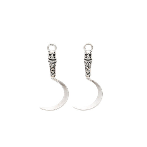 Zinc Alloy Sickle Charm Pendant for DIY Necklace Bracelet Jewelry Making