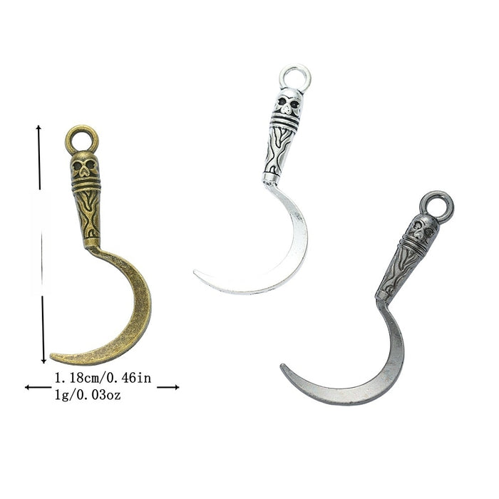 Zinc Alloy Sickle Charm Pendant for DIY Necklace Bracelet Jewelry Making