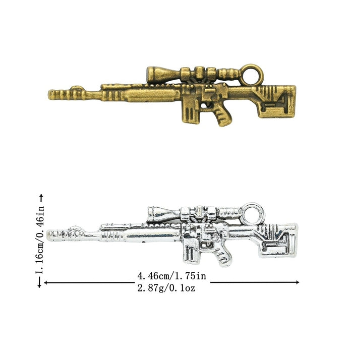Zinc Alloy Gun Charm Pendant No.234114 for DIY Necklace Bracelet Jewelry Making