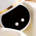 Gentle Lady Faux Pearl Drop Earrings With Geometric Round Zircon, Elegant Fashion Women Jewelry view 2