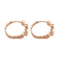 Copper Zircon Irregular Geometric Circle Ear Cuff Earrings, Vintage Light Luxury Style view 5