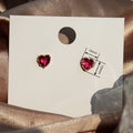 Sweet Heart Shape Zircon Stud Earrings For Women, Delicate Daily Wear Romantic Jewelry view 4