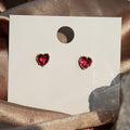 Sweet Heart Shape Zircon Stud Earrings For Women, Delicate Daily Wear Romantic Jewelry view 2