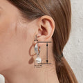 French Gloss Faux Pearl Drop Earrings With Micro Paved Zircon Geometric Elegant Women Jewelry view 4