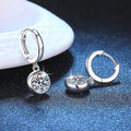 Geometric Round Zircon Drop Earrings For Women, Elegant Versatile Daily Wear Fashion Jewelry view 3