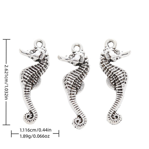 Antique Silver Zinc Alloy Seahorse Charm Pendant No.266629 for DIY Necklace Bracelet Jewelry Making