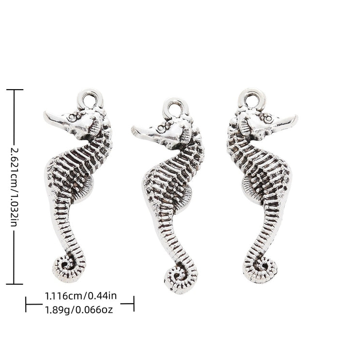 Antique Silver Zinc Alloy Seahorse Charm Pendant No.266629 for DIY Necklace Bracelet Jewelry Making