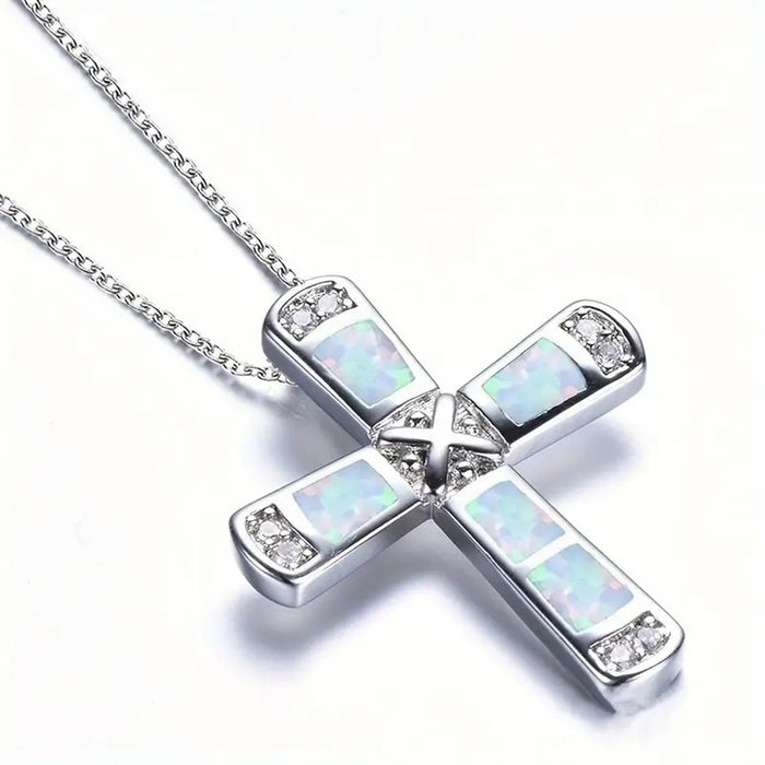 Metal Oil Painting Necklace With Faux Opal Design, Niche Fashion Personality Choker Jewelry