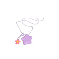 Minimalist Acrylic Star Letter Flower Necklace For Women, Fresh Versatile Collarbone Chain view 5