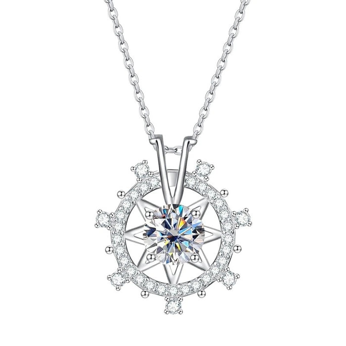 European Korean Creative Women's Necklace With Shiny Star And Snowflake Pendant Design